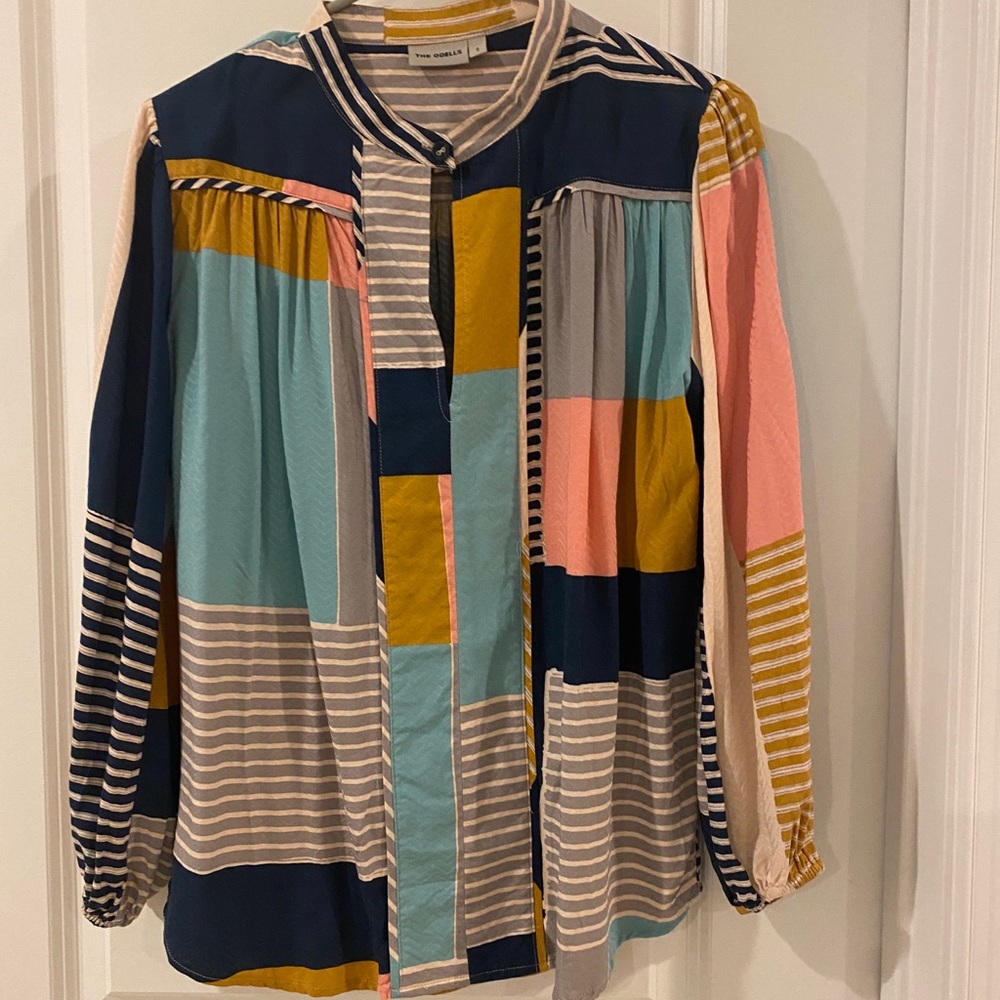 Popover tunic top, multi color, size Small